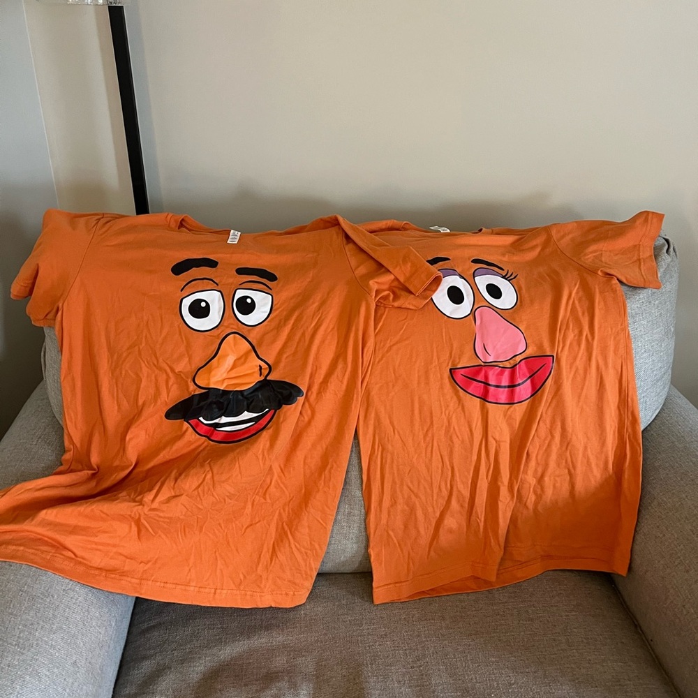 Mr. & Mrs. Potato Head NEW Orange Short-Sleeve CrewT-Shirts: Medium Mrs Large Mr